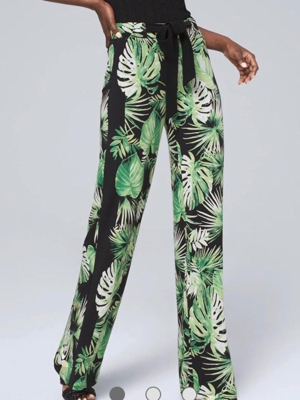 WHBM The Wide Leg Tropical Leaf Pants | Size XS